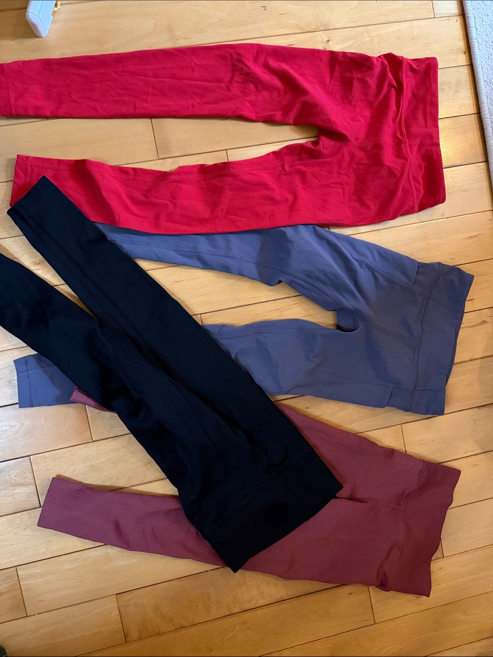 Lot of athleta  girls Kids Ribbed Leggings Bundle - Red, Black, grey Mauve